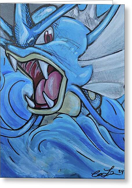 Gyrados Rising - Greeting Card